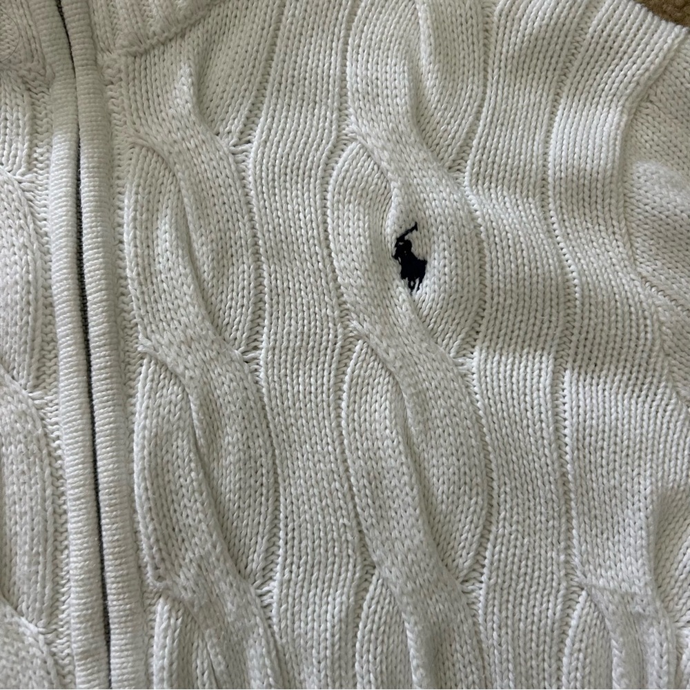Ralph Lauren Cable Knit Zip Up High Neck Sweater - Picture 2 of 5